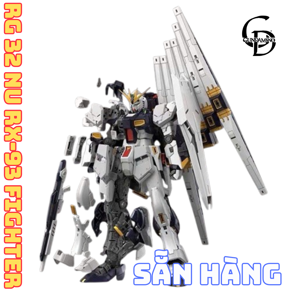 [SẴN HÀNG] Mô hình lắp ráp RG 32 Nu RX-93 Fighter – RG 1/144 GaoGao, kèm decal & giá đỡ