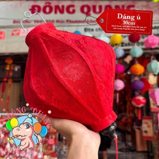 Combo Tết 05 Lồng đèn Hội An vải gấm màu đỏ