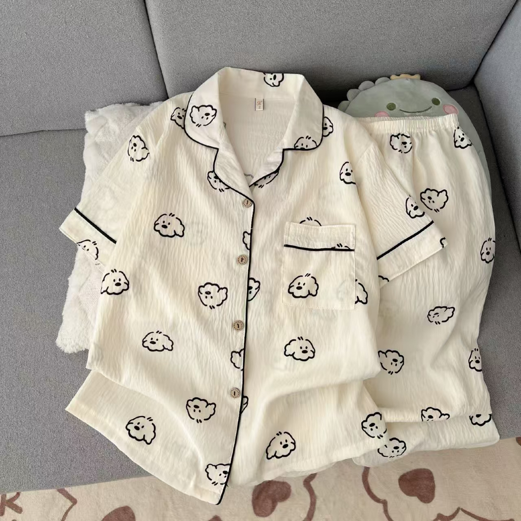 Bộ đồ ngủ pyjama chất đũi