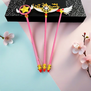 Bộ Gậy Phép Thuật Sakura 22cm - Gậy Sakura Mỏ Chim - Mộng Trượng - Ngôi Sao 22cm - 17629
