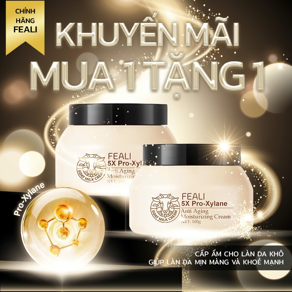 FEALI Kem Dưỡng Ẩm Từ Sữa Dê 5X Pro-Xylane Moisturising Cream Mua 1 Tặng 1 Chăm Sóc Da Mặt Cấp Ẩm Là