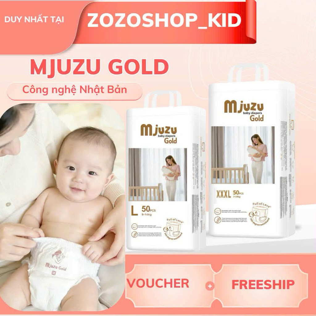tã bỉm quần  mijuku mijuzu siêu mềm mịn CHÍNH HÃNG 100 miếng đủ  size M/L/XL/XXL,3XL,4XL,5XL