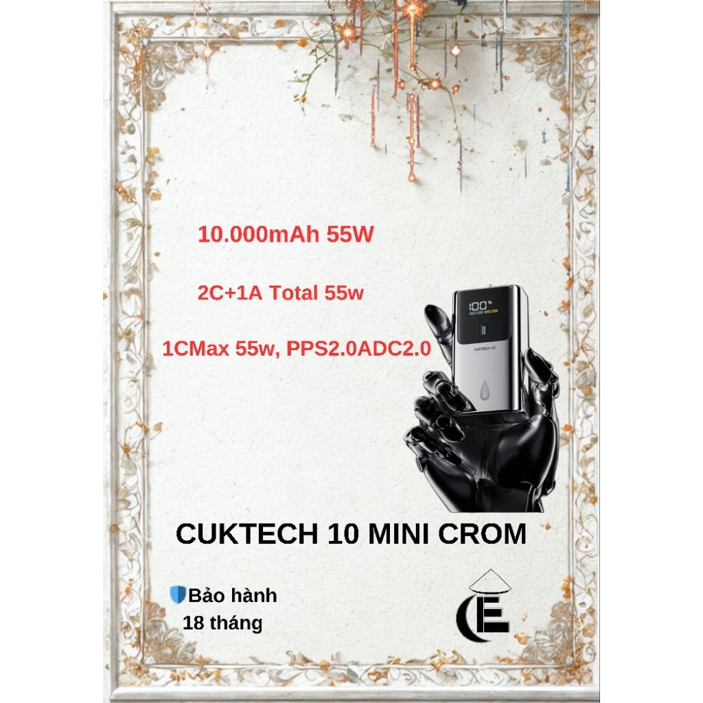SẠC DỰ PHÒNG CUKTECH 10 MINI CROM LIMITED 2025 10000MAH 55W