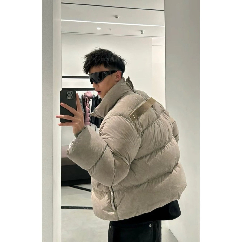 Áo khoác lông vũ cao cấp hợp tác giữa ROx Moncler, cổ đứng, 90% lông, unisex, kiểu dáng Wasteland rá