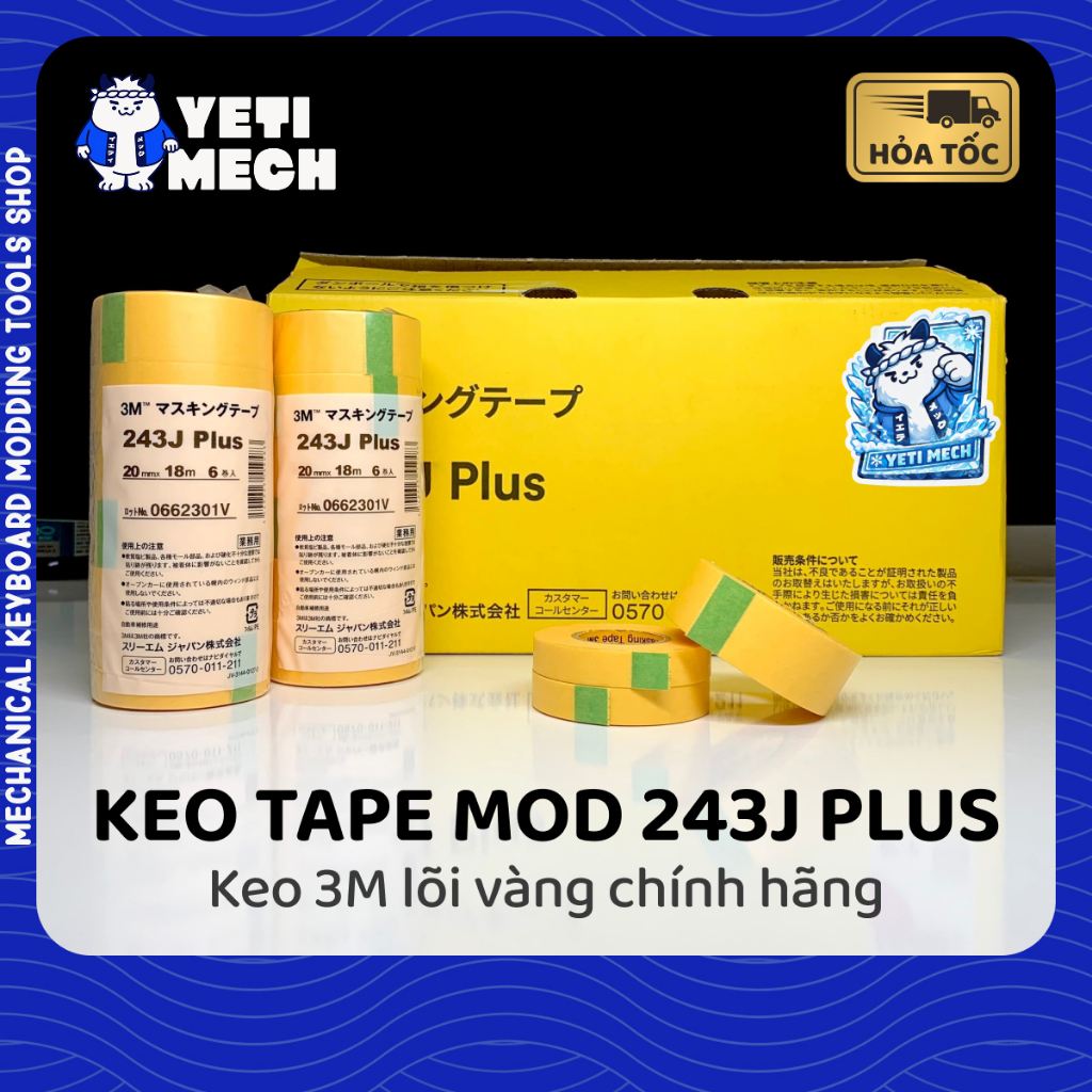 Keo tape mod 3M Nhật 243J Plus | Keo tape mod bàn phím cơ | Yeti Mech