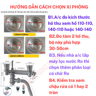 Bộ Xi phông Xả Nước Chậu Rửa Bát Chén, Ngăn Mùi Chống Tắc Nghẽn Thoát Nước Nhanh Chóng