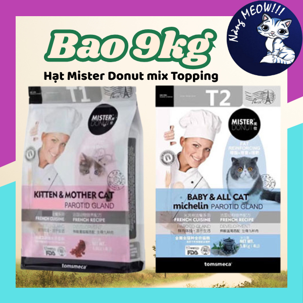 [Bao 9Kg] Hạt Mister Donut mix Topping Cao Cấp Dành Cho Mèo