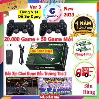 Game Stick 4K Cầm Tay V3 Pro 2023 Tiếng Việt 64GB 20.000 Trò + 100 Game Mới Có 2 Tay Cầm Không Dây
