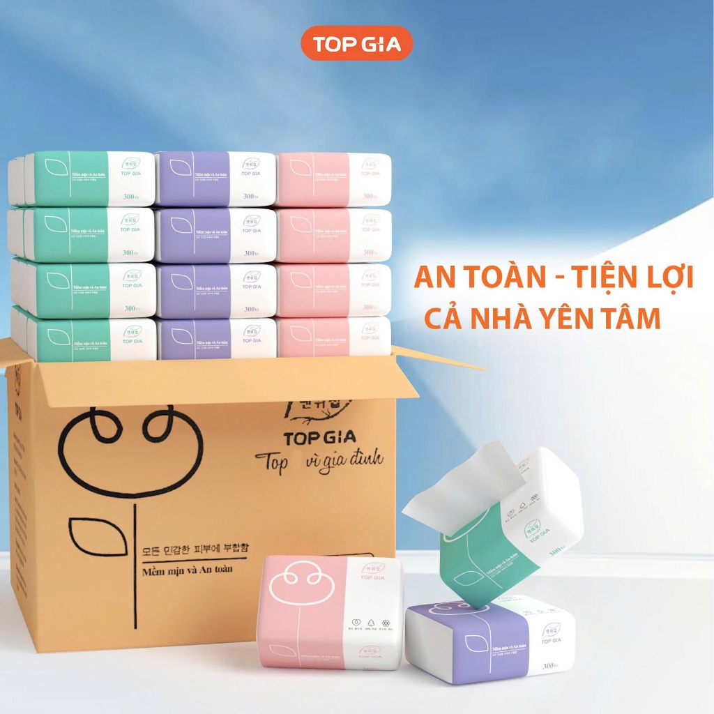 1 GÓI GIẤY ĂN  gấu trúc, thùng giấy ăn rút 30 gói cao cấp Top Gia