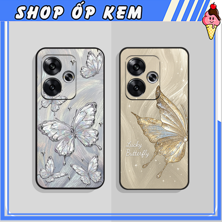 Ốp Lưng Oppo A5 2025,  A5 Pro/ OPPO A5X, A5i. A5i Pro   HOA XINH BƯỚM LẤP LÁNH XINH