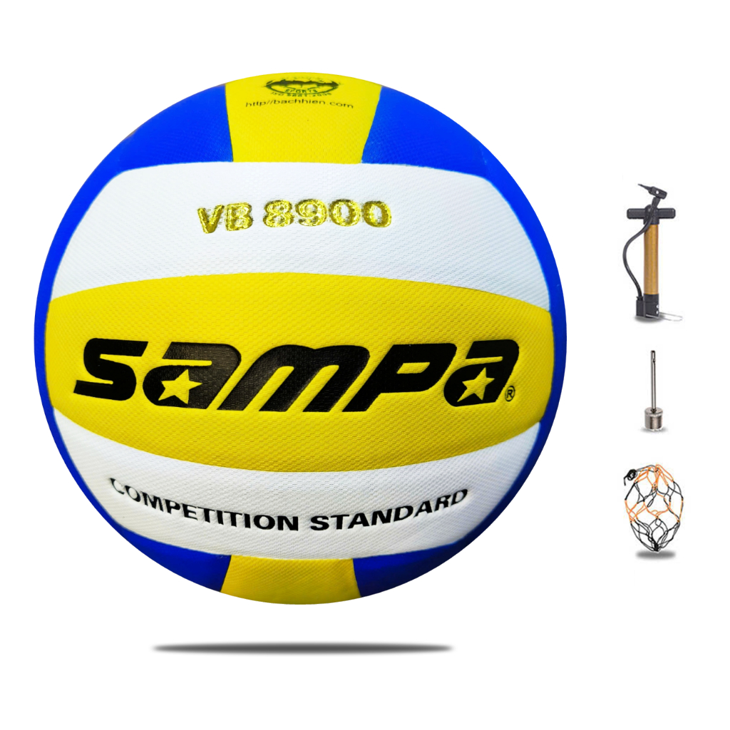 Bóng Chuyền Da Chính Hãng  Sampa 8900, Parabol ver.8600 - Tặng bộ phụ kiện - Quả bóng chuyền cho dân