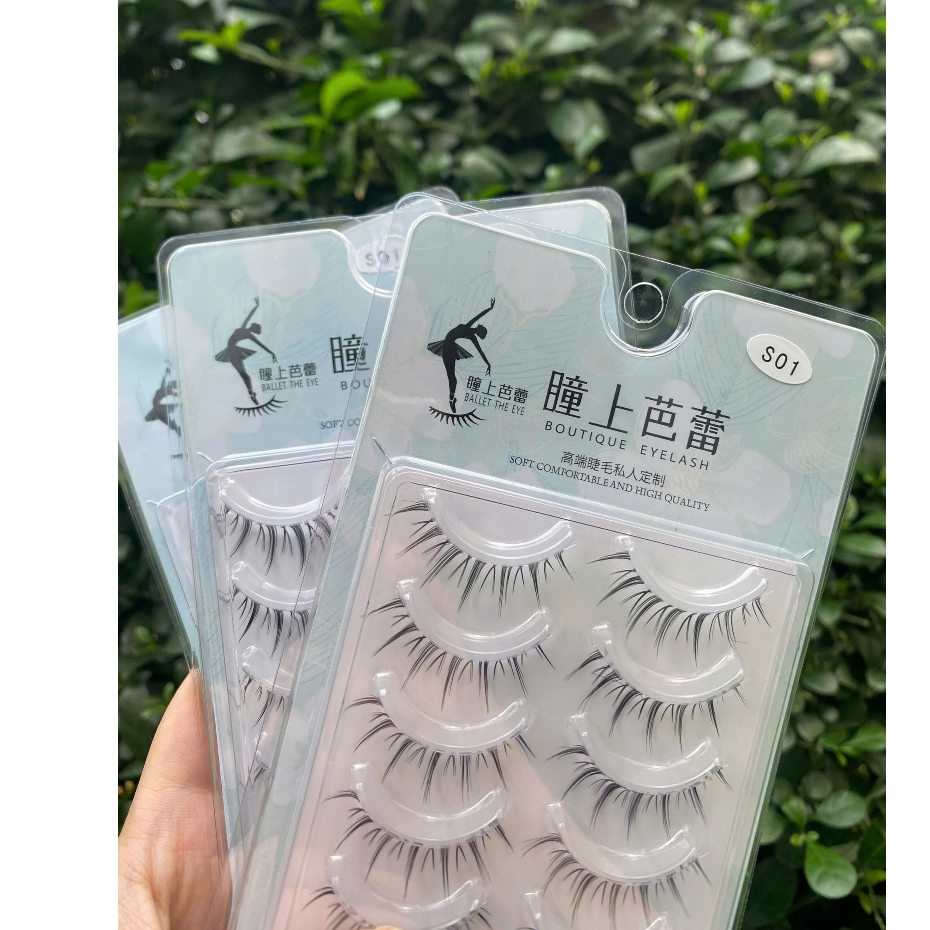 Lông Mi Giả Nội Địa Trung S01 – Mi Cong Tự Nhiên, Sợi Mảnh Nhẹ, Dễ Gắn, Mắt To Rõ