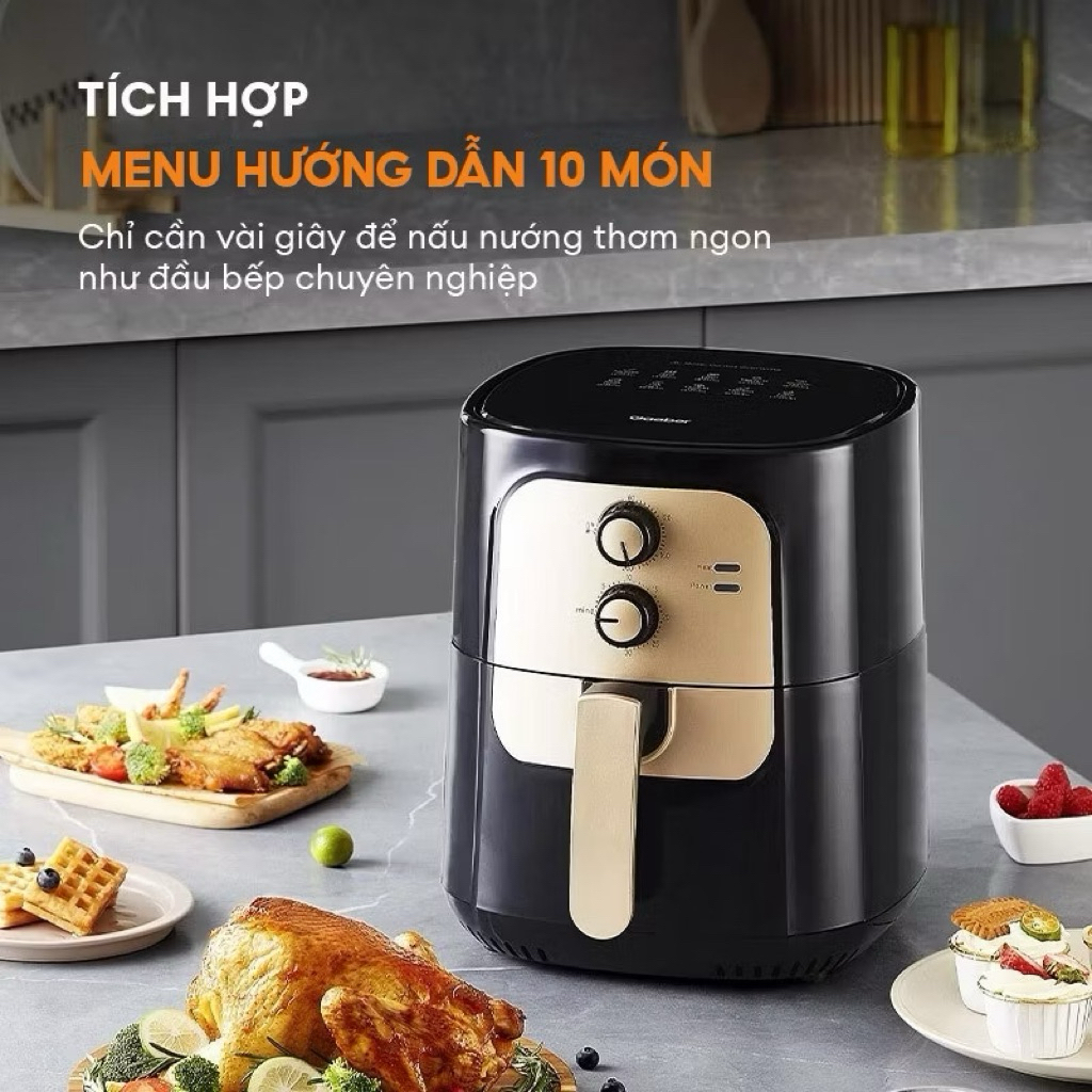 Nồi chiên không dầu GAABOR 6.5 lít AF65M-BK01A dung tích lớn, công suất mạnh 1400W nồi chiên đa năng