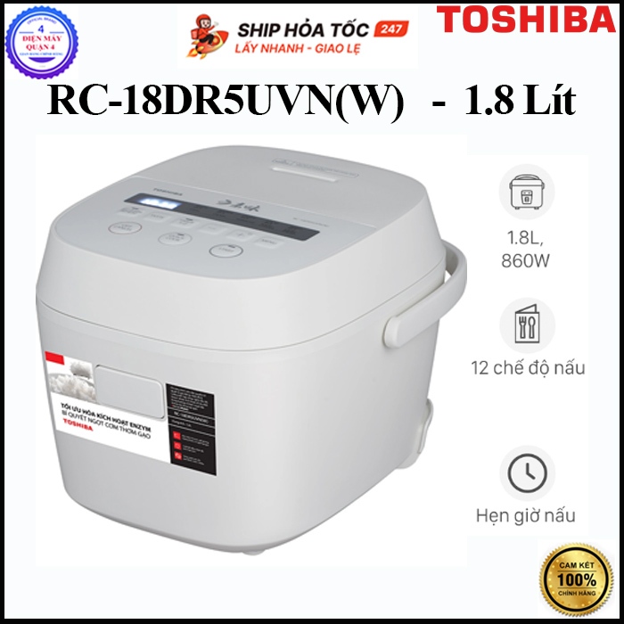 RC-18DR5UVN(W) / RC-18DR5UVN(H) -- Nồi cơm điện tử Toshiba 1.8 lít RC-18DR5UVN(W) - Hàng chính hãng
