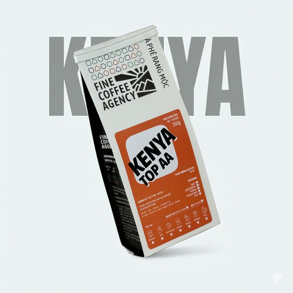 Cà Phê Specialty Kenya AA - Hương Berry & Rượu Vang - Rang Light/Medium (Pha Pour/Cold Brew)