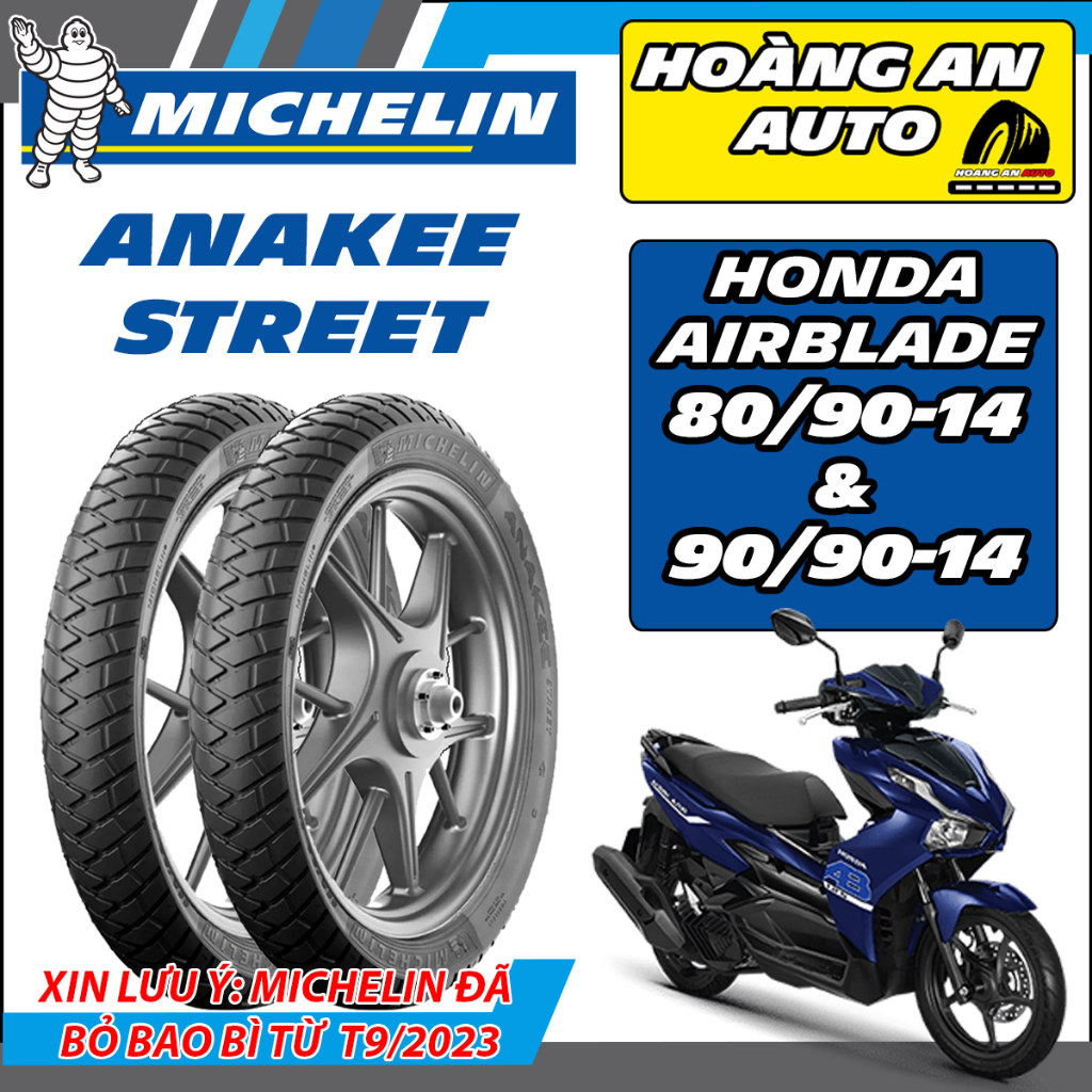 (80/90-14& 90/90-14 ANAKEE - AIRBLADE 125) Vỏ lốp xe Michelin Anakee Street AB, Vision tiêu chuẩn...