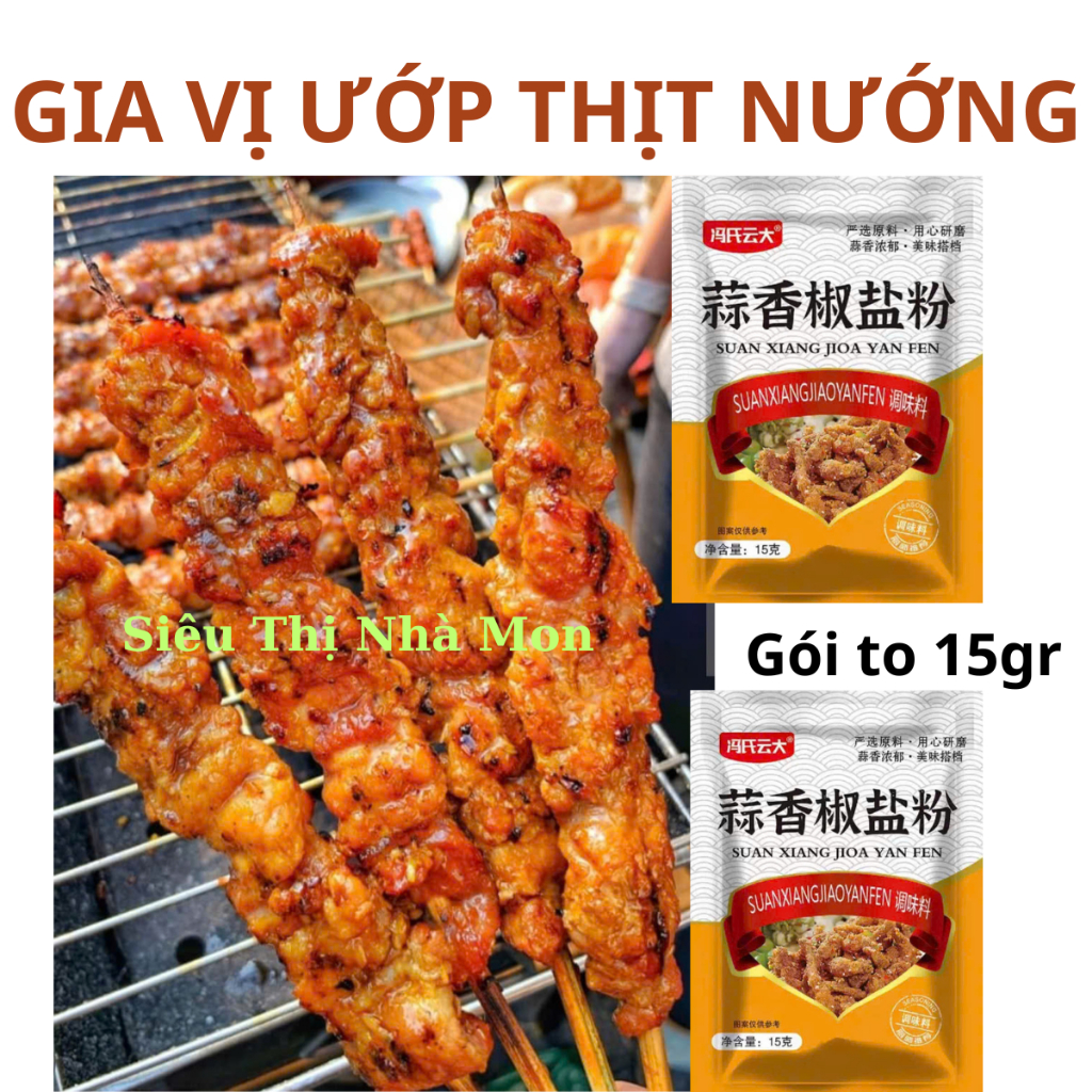 Gói ướp gia vị nướng,Muối tiêu tỏi ớt- Siêu Thị Nhà Mon