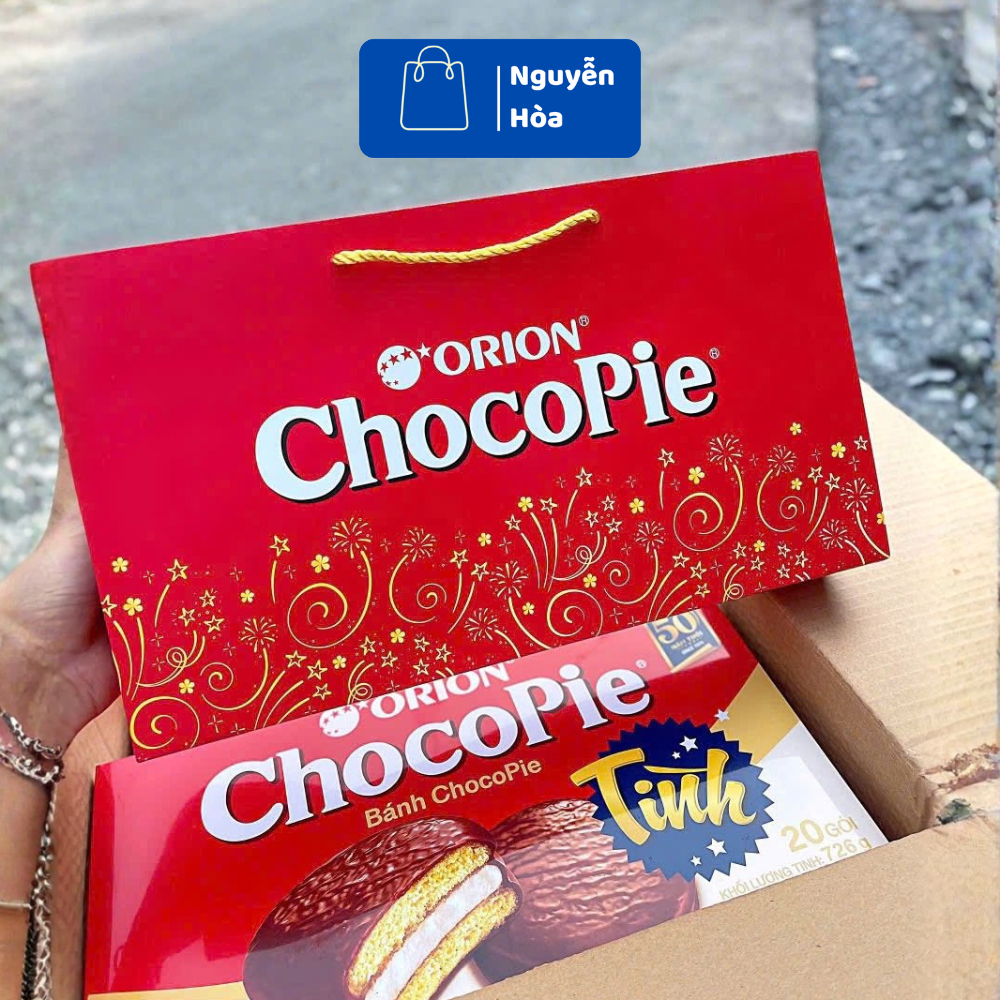 Bánh Orion ChocoPie Vị Truyền Thống Hộp 16 Gói (Kèm Túi Giấy Sang Trọng) - Hộp Quà Tặng Lễ Tết, Biếu