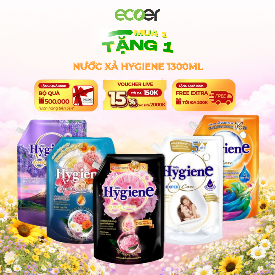 [MUA 1 TẶNG 1] Nước xả vải Hygiene Thái Lan Đậm Đặc Lưu Hương Lâu 1150ml - 1300ml/ Túi