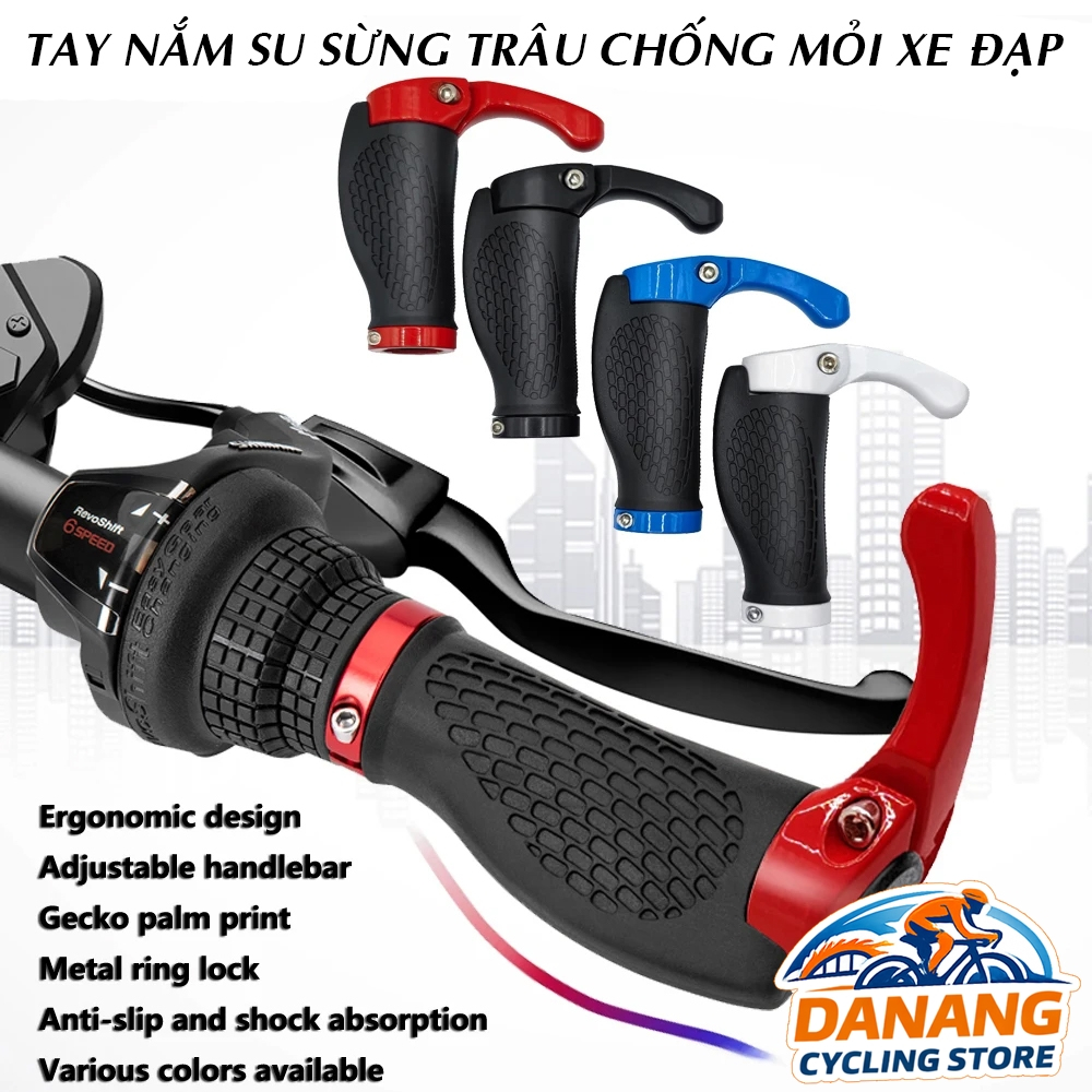 Tay Nắm Su Xe Đạp Sừng Trâu – Chống Mỏi Tay, Giảm Rung, Chống Trượt