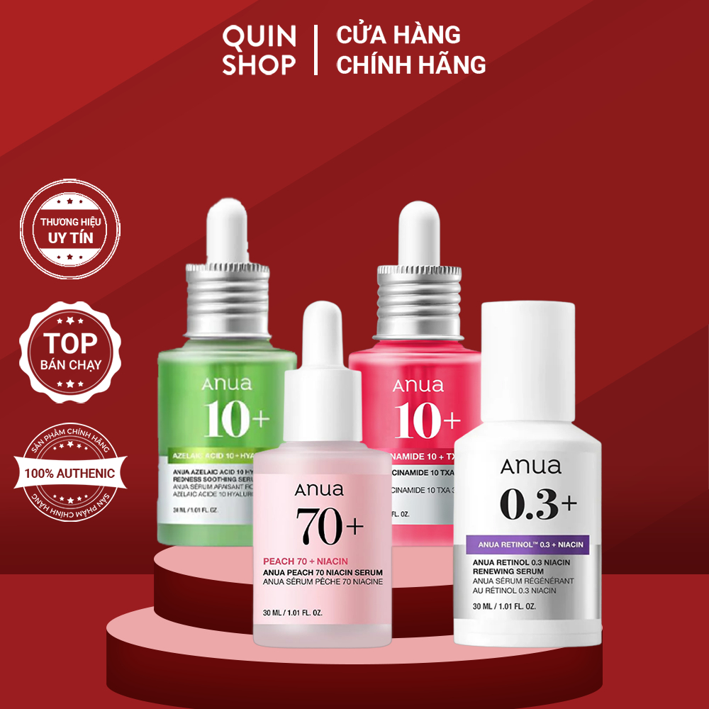 Tinh Chất Dưỡng Sáng, Làm Dịu Anua Peach 70% Niacin, Niacinamide 5 TXA,  Azelaic Acid 10+, Retinol 0