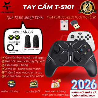 [BH 24 tháng]Tay Cầm Chơi Game không dây blutooth chơi fifa online 4 TS101 cần analog xoay 360 Dùng cho PC,Laptop,