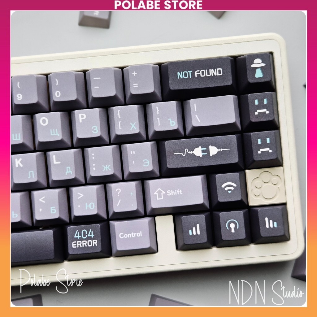 Keycap NDN 404 Error Black cherry profile Keycap 404 Not Fround Keycap NDN Studio bàn phím Polabe St