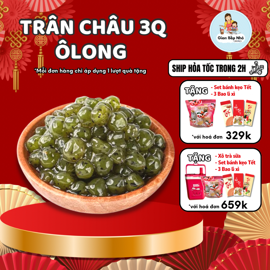 [2KG LOẠI 1] Trân châu 3Q tiết kiệm dai giòn hạt to ăn liền không chất bảo quản, set nguyên liệu trà sữa 500g-1000g