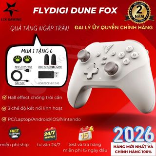 [BH 24 tháng]Tay cầm chơi game Flydigi Dune Fox không dây 2.4G, Hall Effect Joystick, Build chắc chắn