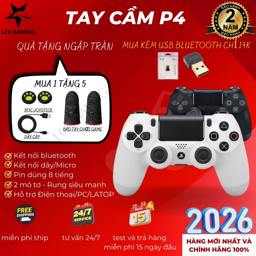 [BH 24 tháng]Tay cầm không dây P4 bluetooth pin siêu lâu,Tay cầm chơi game fifa online 4 cho pc lapt
