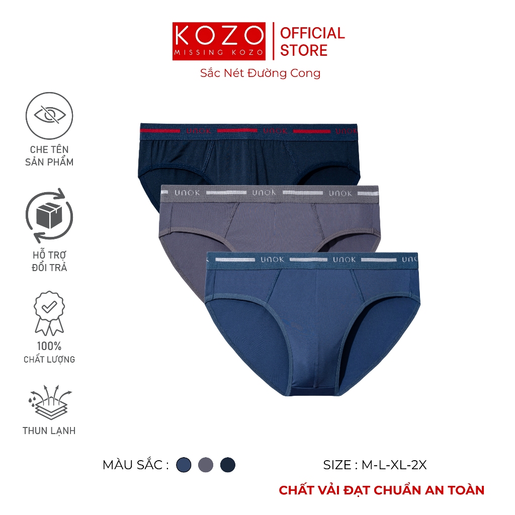 Quần Lót Nam Dáng Tam Giác Brief Thun Lạnh, Sịp Nam Co Giãn Tốt, Lưng Lớn Không Tuột - UK08