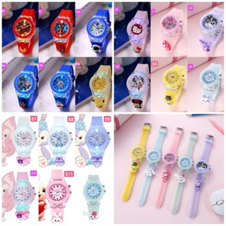 Đồng hồ đeo tay phát sang Sanrio Helokitty Kuromi  cho bé gái, dây silicon mềm