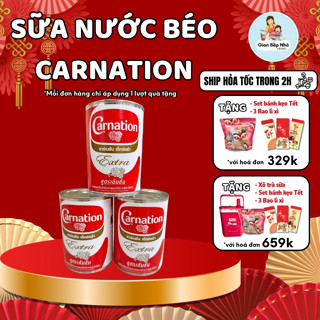 Sữa nước béo Carnation Thái Lan (sữa ba bông) không đường, vị béo, ngậy thơm - lon 385g