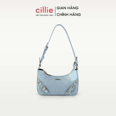 Túi Đeo Vai Nữ Cillie Xanh Denim Túi Kẹp Nách Thời Trang Có Khóa Kéo Thanh Lịch T007