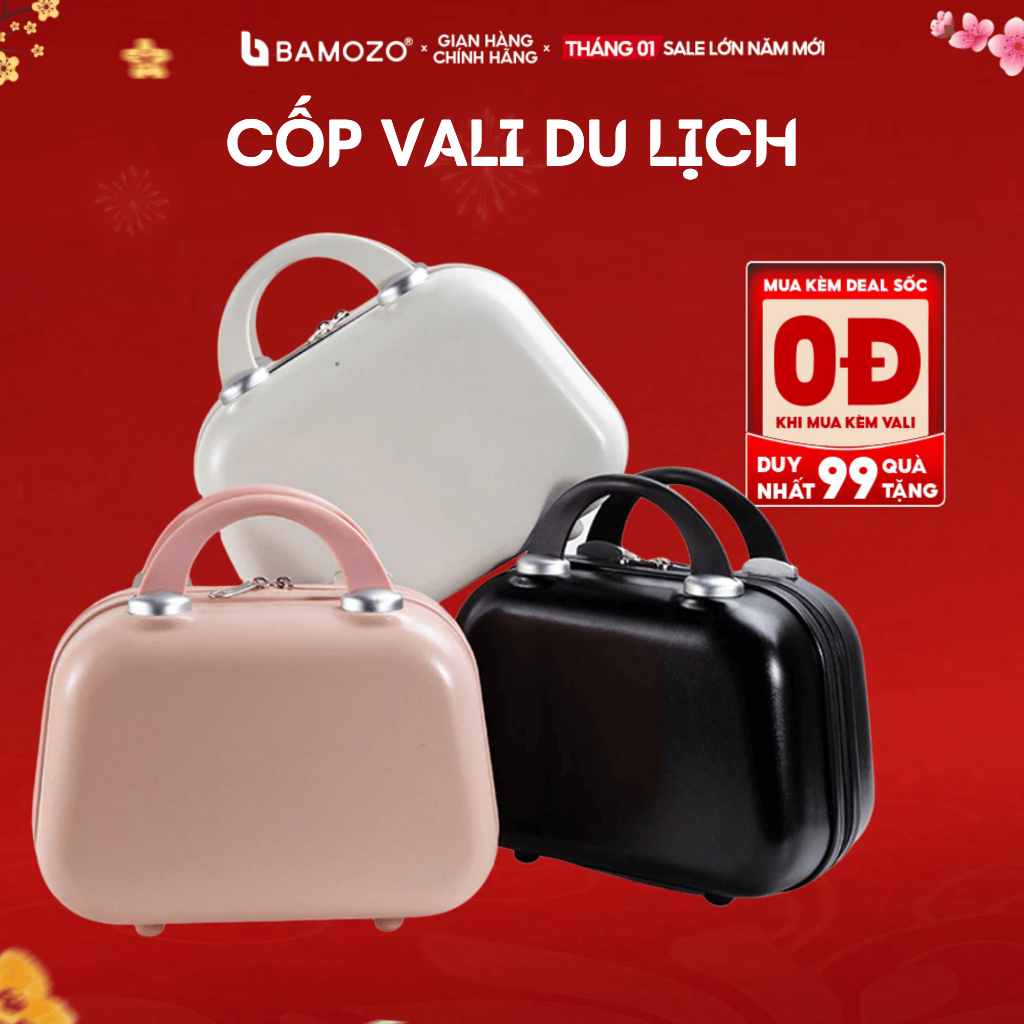 Cốp Vali Du Lịch Bamozo 8812 Size 14 Inch Đựng Đồ Trang Điểm Tiện Lợi_881214