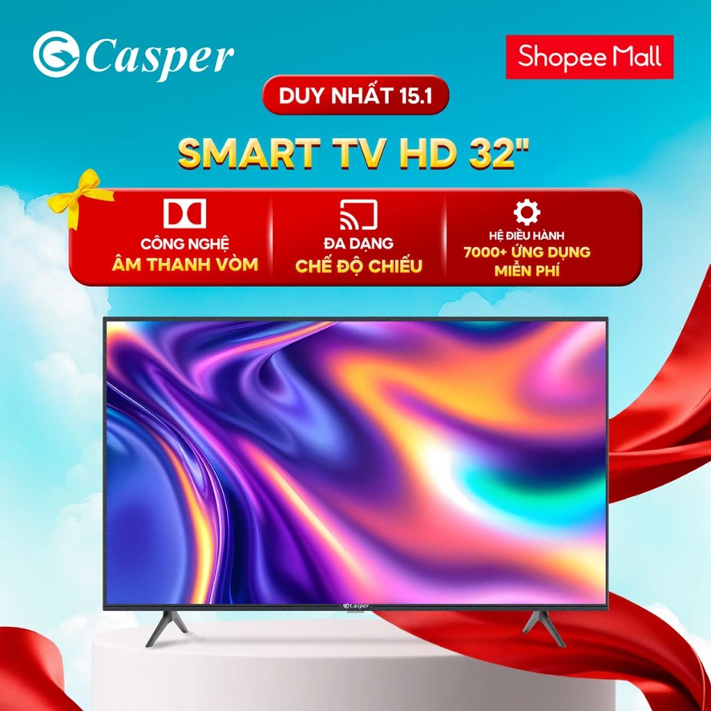 [CHỈ GIAO MIỀN NAM] Google Tivi Casper 32inch 32HGK610 - HD Màn hình tràn viền - Chính hãng - Bảo hà