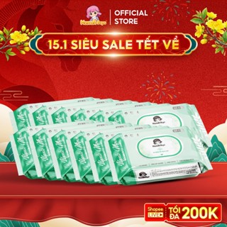 [10 BỊCH] Khăn Ướt Xanh Việt 100 Tờ Khăn Giấy Ướt Không Cồn Không Parabens Cao Cấp Dành Cho Bé
