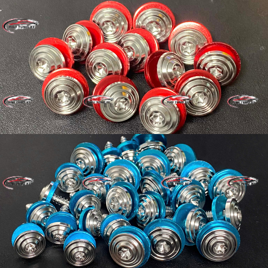 Bộ Ốc Dàn Áo Salaya Inox 304 Phay Thái Kèm Lông Đền Xanh Đỏ Cho Xe Máy