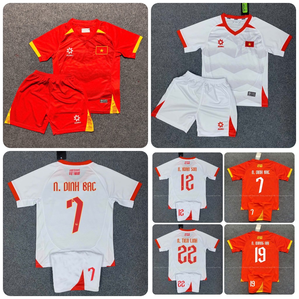 Bộ Quần Áo Bóng Đá Trẻ Em Đội Tuyển Việt Nam 25/26 Mẫu Chính Thức