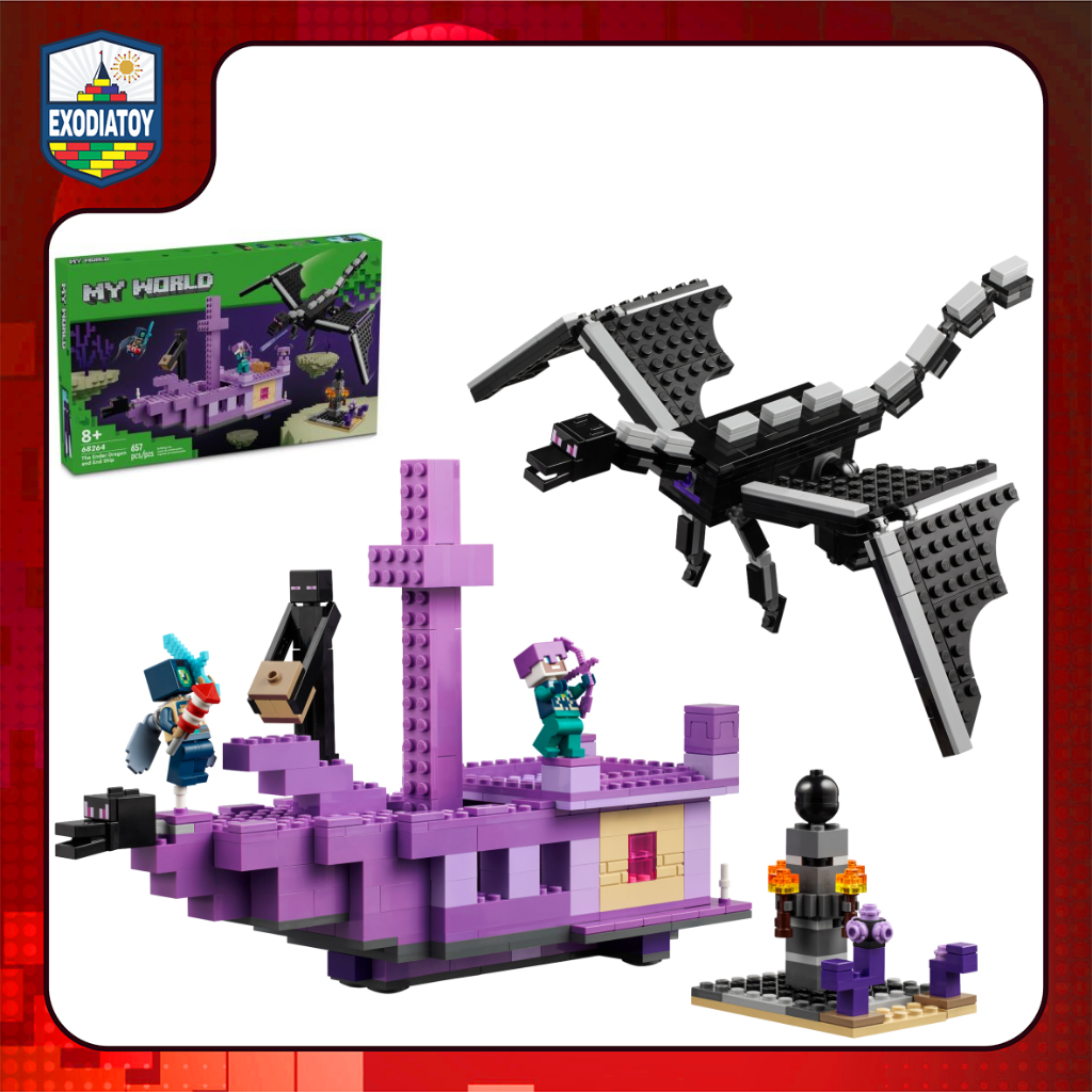 Mô hình đồ chơi Thế Giới My World Chạm Trán Rồng Ender Trên Thuyền End - LELE BROTHERS 68264