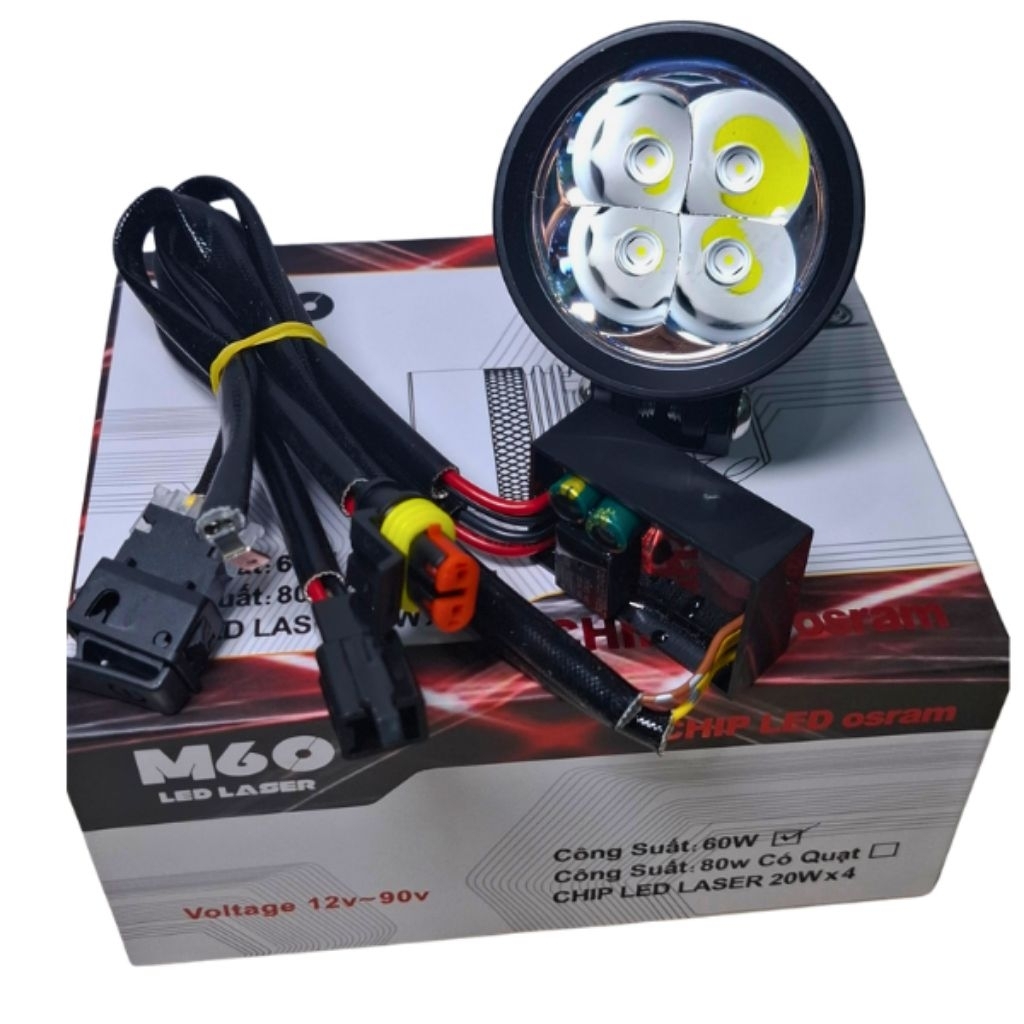 Trợ sáng Cao cấp M80, M60 Chip led Osram, công suất 80W có quạt tản nhiệt Giúp tránh giảm sáng.