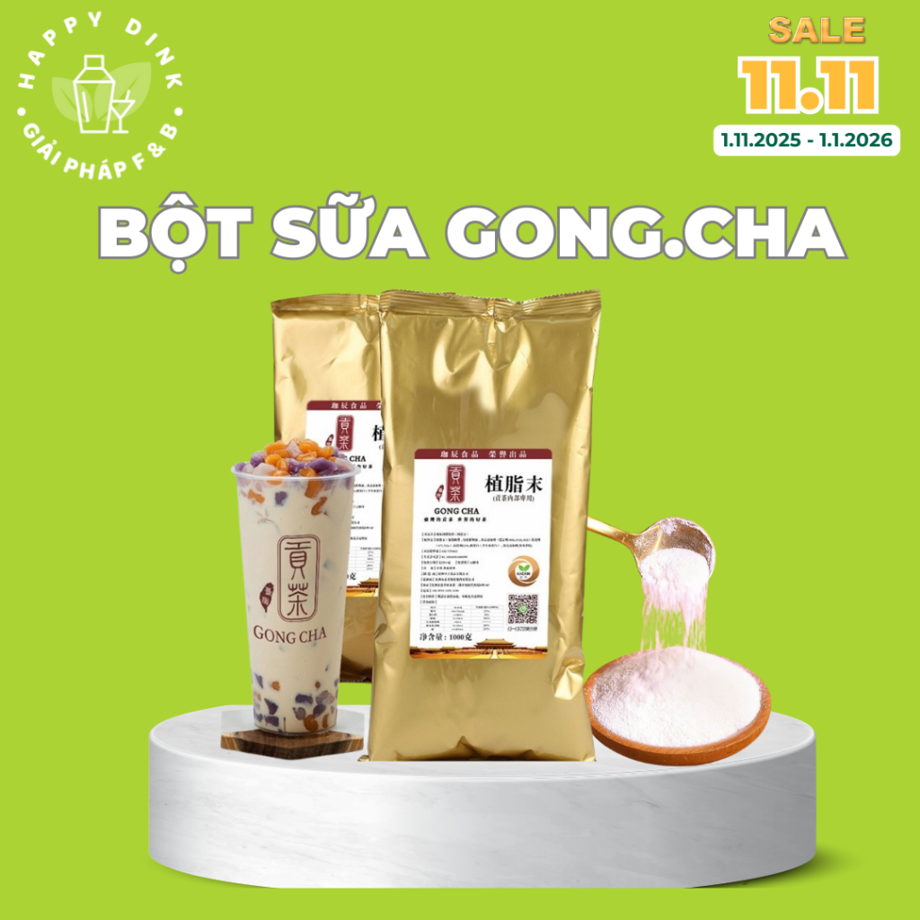 Bột sữa GONGCHA túi vàng (1kg) béo ngậy, đậm vị sữa giữ nguyên vị trà, bột kem béo giá tốt, bao bì m