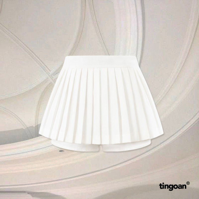 TINGOAN® X KOL- Chân váy cạp lửng thêu chữ "TINGOAN" xếp ly tingoan | BigBuy360 - bigbuy360.vn