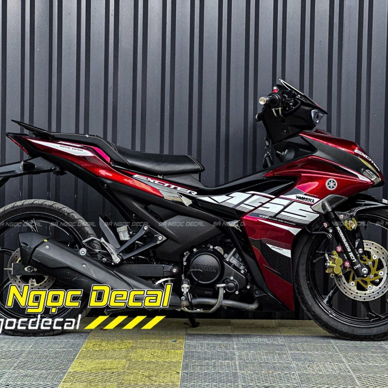Tem rời 155 dán xe Ex155 Exciter 155 vva màu Đỏ Đen