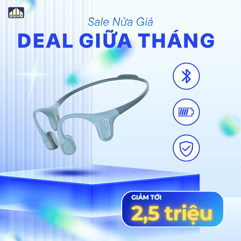 Tai Nghe Bơi Lội Mojawa RunPlus Màu Xanh – Bluetooth – Bộ Nhớ 32GB – Chống Nước IP68