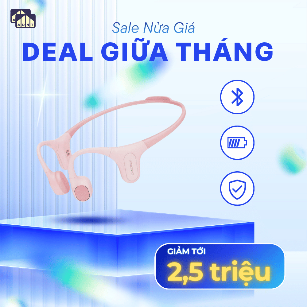 Tai Nghe Bơi Lội Mojawa RunPlus Màu Hồng – Bluetooth – Bộ Nhớ 32GB – Chống Nước IP68