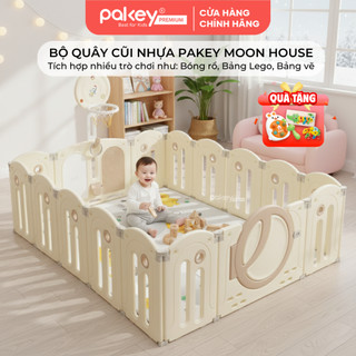 Bộ Quây Cũi Nhựa Pakey Premium Moon House Cho Bé, Tích Hợp Bảng Lego Kèm Bảng Vẽ Giúp Bé Phát Triển Toàn Diện