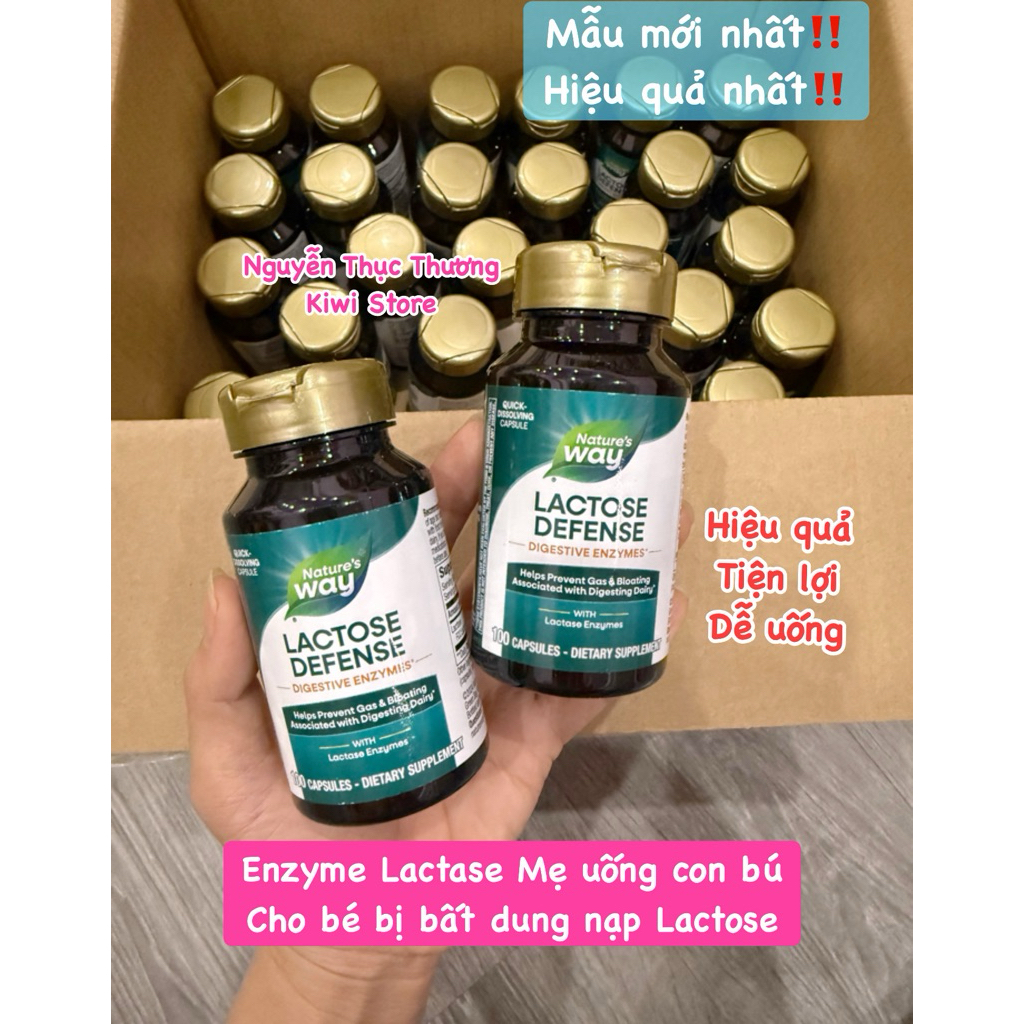 Lactase Enzyme mẹ uống cho con bú dành cho trẻ bất dung nạp Lactose,tiêu chảy 100 viên (bay air đủ b