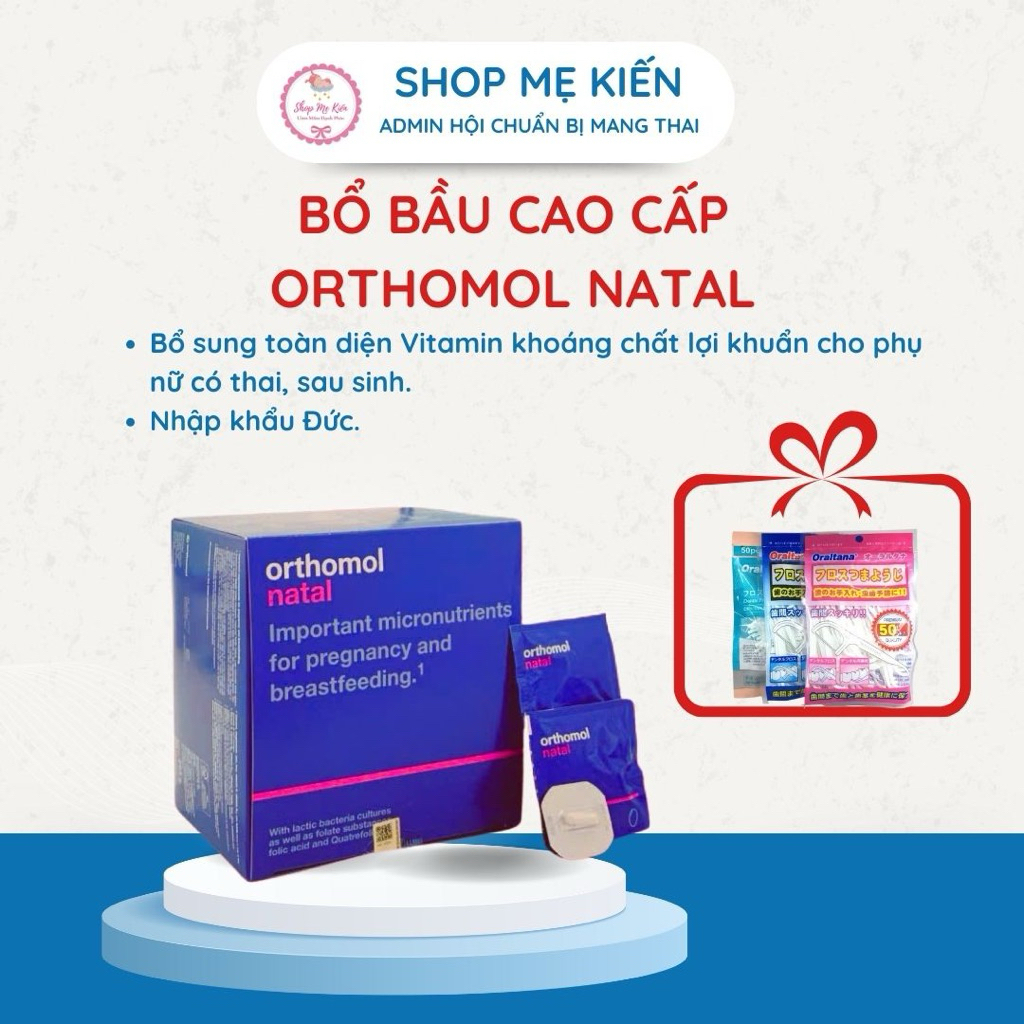 (Nhập khẩu) Vitamin Tổng Hợp Orthomol Natal - Bổ Sung Sắt, Acid Folic, Canxi, Lợi Khuẩn, DHA, EPA, V