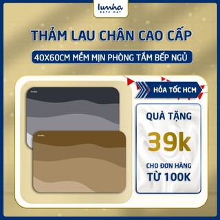Thảm Silicon lau chân 40x60cm phòng tắm bếp ngủ iu Nhà 100%, thảm lau chân vải thấm hút chống trơn
